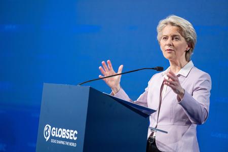 European Commission president Ursula von der Leyen at Globsec conference in Bratislava.