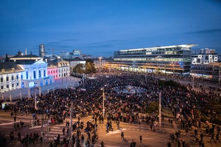 An unathorised protest took place in Bratislava on November 17. 