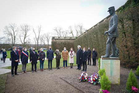 PM Igor Matovič (fifth from the left) laid wreath to the memorial of Milan Rastislav Štefánik during his official visit to France on February 3.