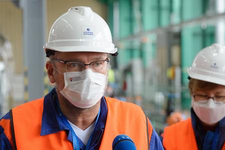 Economy Minister Richard Sulík during a visit to Mochovce.