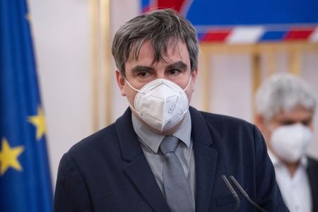 Mathematician Richard Kollár during the press conference in the Presidential Palace on February 16, 2021. 