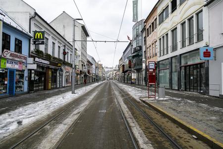 Empty Obchodná Street in Bratislava