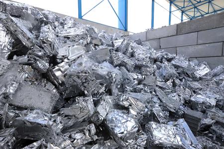 Aluminium scrap at Slovalco factory in Žiar nad Hronom.
