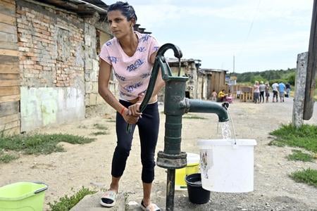 A Roma woman in the settlement in the village of Petrovce nad Laborcom.