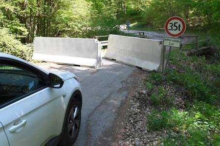 The barriers on the bridge near the village of Herľany.