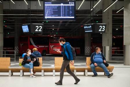 New bus station opened to public, together with roundabout and bike tower