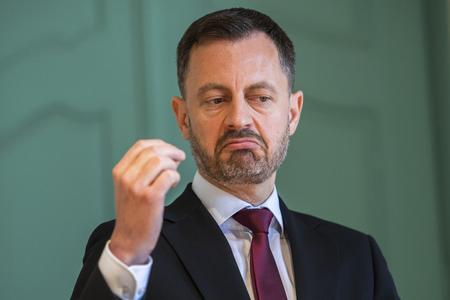 PM Eduard Heger after a meeting with President Zuzana Čaputová on July 22, 2022, in Bratislava.
