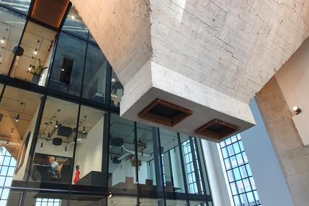 The €13 million reconstuction of the historical heating plant designed by Dušan Samuel Jurkovič is complete. Its basic featurer in its interior are three preserved concrete storage bins.