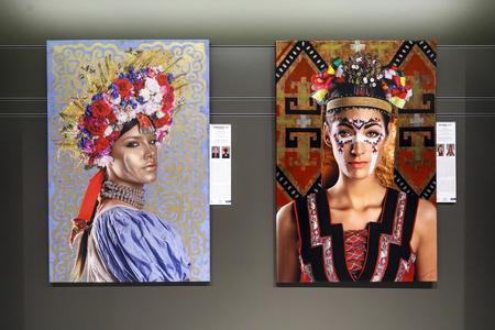 A Bratislava exhibition showcases "parta" a traditional Slovak headpiece. 