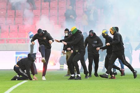 The fight between the fans of Slovan Bratislava and Spartak Trnava.