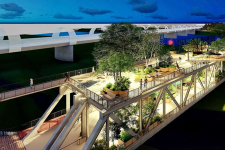 The visualisaion of the Green Fiesta Bridge project in Trenčín.