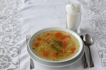 Slovak Sunday bone broth soup.
