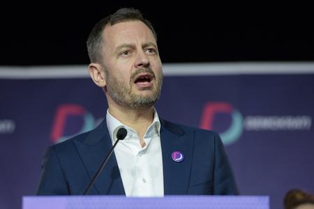 Interim Slovak PM Eduard Heger announces his new party, Demokrati, on March 7, 2023.
