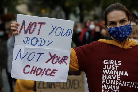 Protester in Bratislava, October 18, 2021