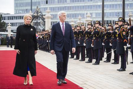President Zuzana Čaputová and Czech President Petr Pavel in Bratislava on March 13, 2023.