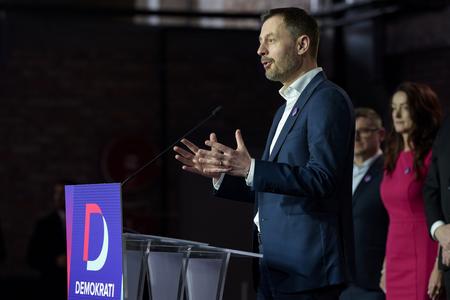 PM Eduard Heger announces his new political party, Demokrati, on March 7, 2023.