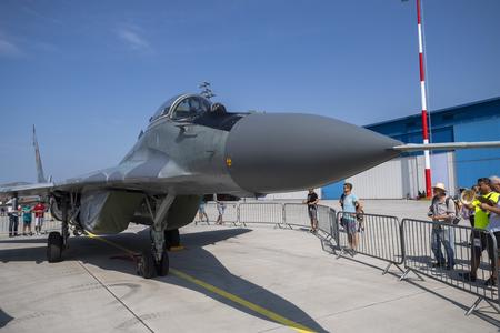 A MiG-29 fighter jet during the SIAF International Aviation Days.