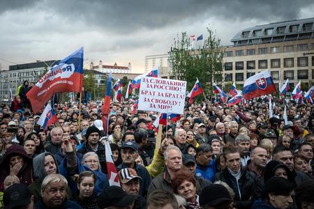 Anti-government protest organised by the opposition Smer party in Bratislava, September 2022. 