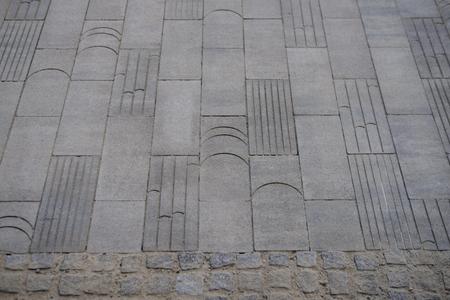 The new, original paving design. 