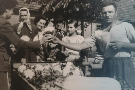 Karailiev's grandfather at the market