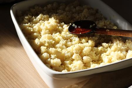 Opantance, millet with šúľok (gnocchi). 