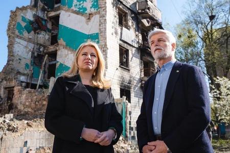 Slovak President Zuzana Čaputová and Czech President Petr Pavel in Ukraine on April 28. 