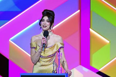 Dua Lipa receives a Brit award, becoming the best female solo artist, on May 11, 2021.
