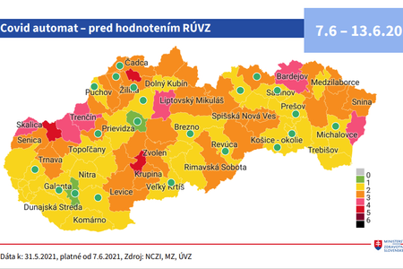 The map of districts from June 7, 2021.