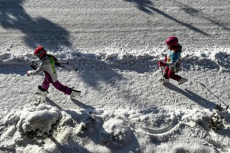 Visitors in the ski resort Demänová Rezort in Liptovský Mikuláš - Demänová on December 28, 2021. 