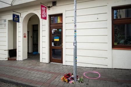The site of the shootings in Bratislava.