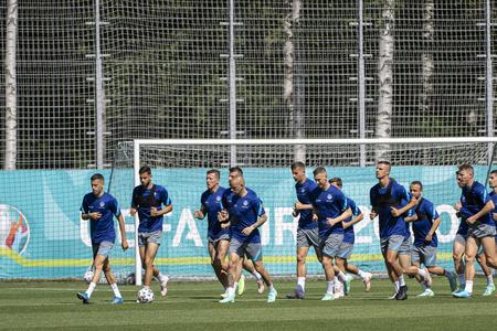 Slovak football representatives during training in St. Petersburg, where Slovaks will play the first two matches of the European Championship.