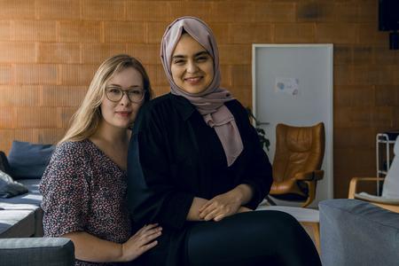 Salma Al Henami with her friend Paulína.