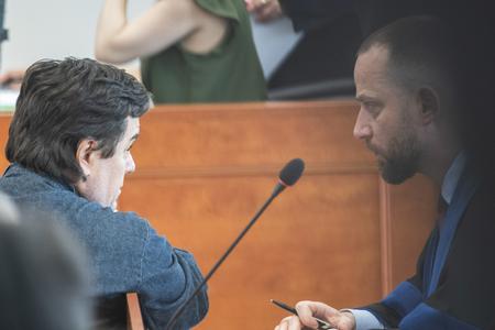 Marian Kočner during today's court.