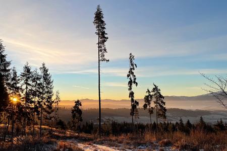 A lookout point on the hike to the Babky peak in the Western Tatras on January 23, 2022.