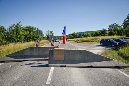 People protest the closing of smaller border crossings