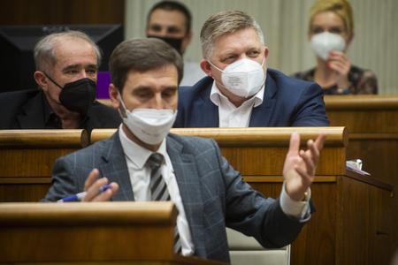 Smer MPs: Dušan Muňko (left), Juraj Blanár (middle), Robert Fico (right)