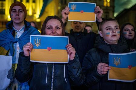 Protest against the war and in support of Ukraine in Bratislava.