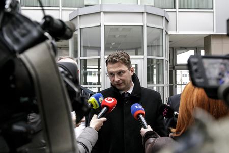 Hospital Doctors' Union Head Peter Visolajský during a press conference on November 22, 2022, in Bratislava.
