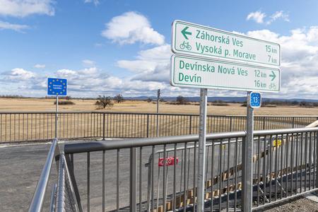 Bratislava region's new and second cycling bridge over the Morava