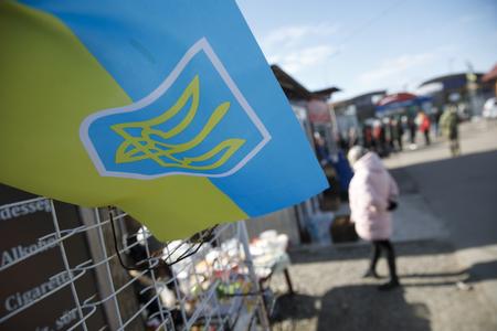 Refugees from Ukraine at the pedestrian border crossing in Veľké Slemence, March 1, 2022.