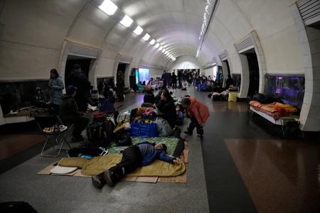 The inhabitants of Kyiv were hiding from the bombs in the metro, too.