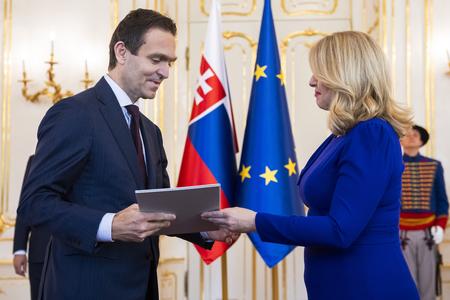 Acting PM Ľudovít Ódor and President Zuzana Čaputová
