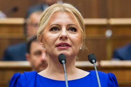 President Zuzana Čaputová delivers her third State of the Republic speech on November 29, 2022, in Slovak parliament.