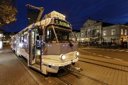 The Christmas tram that operated in Bratislava last year.