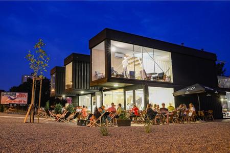 The Galéria Kontajner restaurant-and-art complex, which is made from recycled shipping containers, is to be sold at auction on July 3.