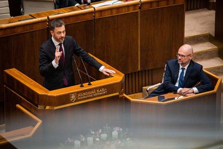 PM Eduard Heger (left) and SaS leader Richard Sulík. 
