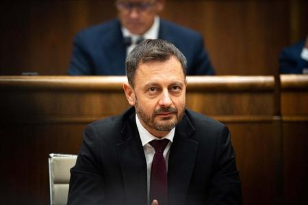 Eduard Heger in parliament during the debate on the no-confidence vote. 