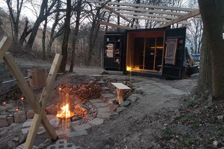 Pixxla Lesná sauna in Vajnory's forest above Bratislava. 
