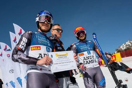 Skiers break a record after they ski down a hill