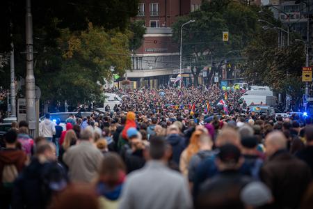 A march against hatred in Bratislava on October 17, 2022.